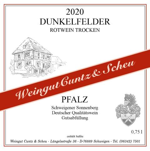 <br><h1>Nr. 2007</h1><br>2020er Schweigener Sonnenberg Dunkelfelder Qualitätswein  trocken 0,75l<br>